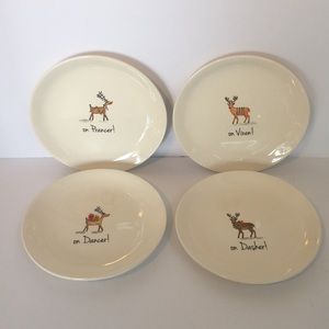 Rae Dunn Santa’s Reindeer Snack plates